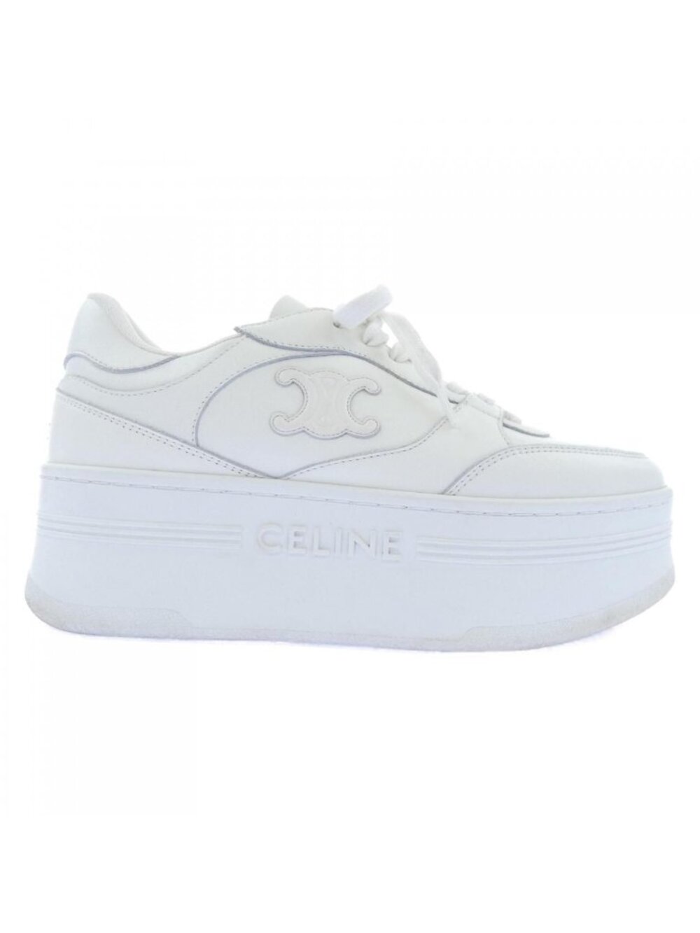 Celine Triomphe Block Wedge Sneakers with Patch